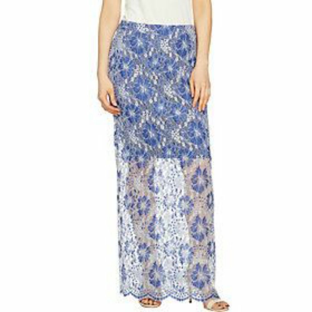 G.I.L.I. BOHO-STYLE LACE SHIRT BLUE - Picture 2 of 2